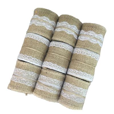 China Luster High Quality Lace Jute Ribbon for Gift and Decoration for sale