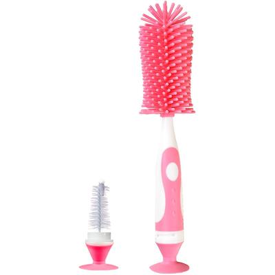 Chine Brosse à nettoyer les bouteilles en silicone avec nettoyant pour mamelons Pour les bouteilles pour bébés 10.4*2.2 en /26.5*5.8 à vendre