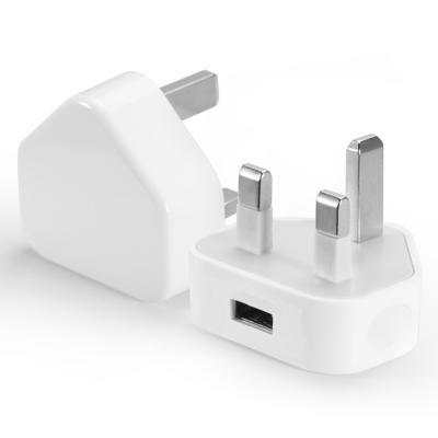 China Durable UK Phone Power Charger 5V 1A USB Socket 1 Adapter 5W 3pin Universal Wall USB Charger For iPhone for sale
