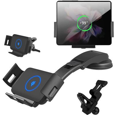 China 15W Car Wireless Charger Car Charger For Galaxy Z Fold Sensor 3 5G Phone Mount Holder Wireless Car Charger for sale