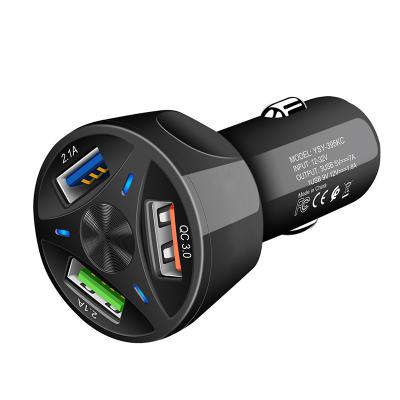 China 2021 High Quality 5V 3A QC3.0 Fast Mobile Phone Charger With 3 USB Ports Car Charger 35W Fast Car Charger for sale