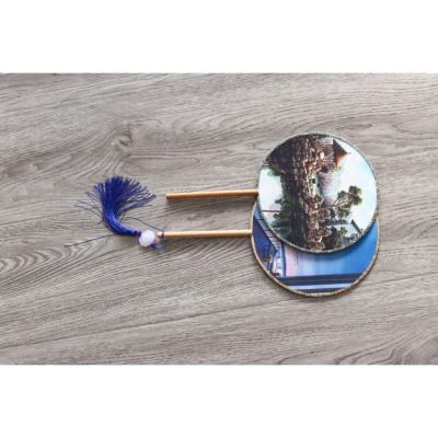 China Chinese China Hand Grip Vintage Around Hand Fan Print Wedding Party Dance Gift for sale
