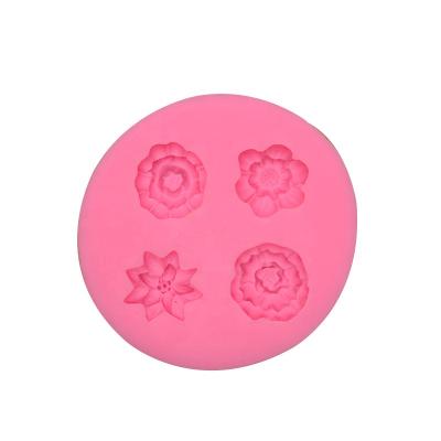 China Sustainable Flower Fondant Silicone Mold Aromatherapy Plaster Clay Molds DIY Cake Decorating Molds for sale