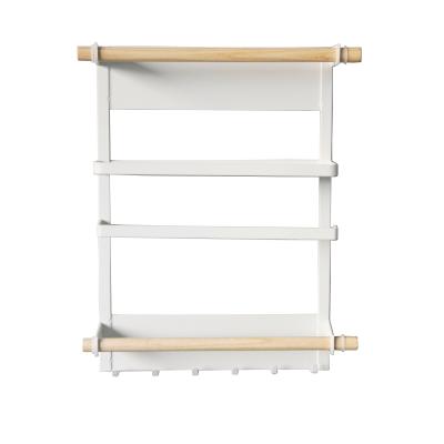 China Viable Shelf Gap Magnetic Fridge Storage Rack Side Shelf Organizer Kitchen Storage Hook Shelf Rack Cookware for sale