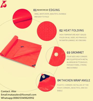 Chine market popular orange color new material waterproof polyethylene tarps tarpaulin sheet fabric à vendre