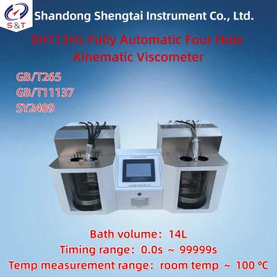 China Vollautomatischer Vierloch-Kinematikviskometer ASTM D445 CCD Badvolumen 14L zu verkaufen