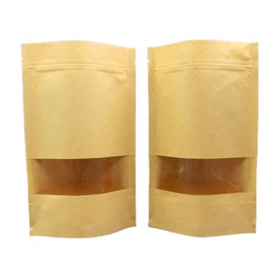 China BIODEGRADABLE Resealable Kraft Kraft Paper Stand Up Zip Lock Pouch For Food for sale