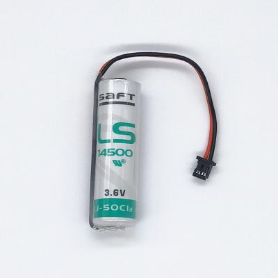 China Industrial control equipment SAFT LS14500 Original and Genuine LI-SOCL2 battery with plugs 3.6V suitable for industrial control PLC equipments for sale