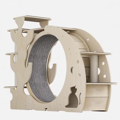 Chine ALT-FBB-275 Chat en bois en train de courir maison silencieuse Jouet interactif à vendre