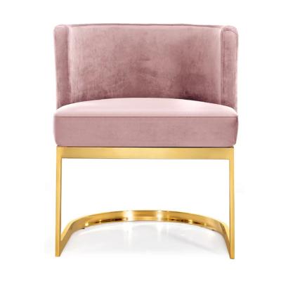 China (Other) Stainless Steel Fame Adjustable High Quality Modern Gold Velvet Upholstered Armchair For Home Restaurant Dining Chair for sale