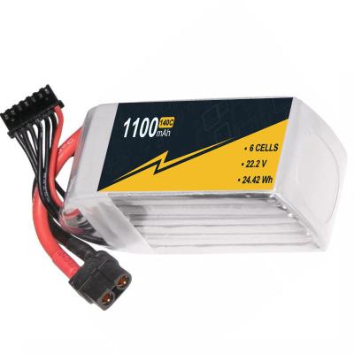 China 1100mAh 22.2V 6s 140C Batería de drones Lipo en venta