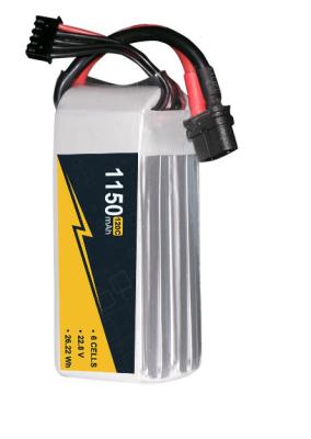 China 1150mAh 22.8V 6s Batería de drones de alta potencia 120C Lipo Batería de alto rendimiento en venta