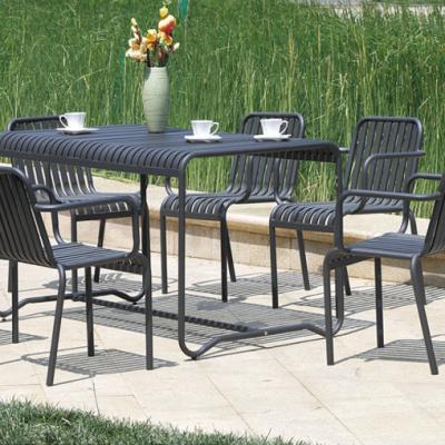 China Waterproof Durable Easy Installation Cast Aluminum Dining Set Outdoor Garden 6 Seat Furniture for sale