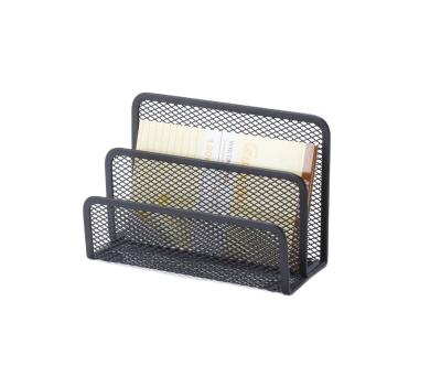 China 100% Eco-Friendly Amazon Desktop Mail Organizer File Holder Letter Sorters With 3 Upright Metal Mesh Compartments Document Tray for sale