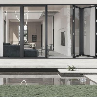 China Custom Sizes Aluminium Bifold Exterior Doors Durable Multi-Panel Thermal Insulation for sale
