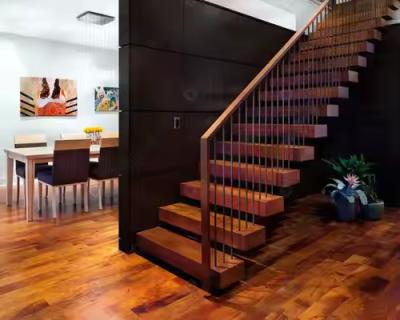 China Safe And Durable White Oak Wooden Stair Straight L-shaped U-shaped Split Or Spiral Type for sale
