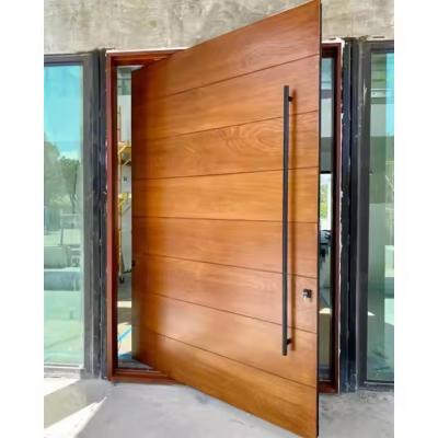 China Commercial Clear Glass Front Pivot Iron Door with Steel and Aluminum Graphic Design for sale