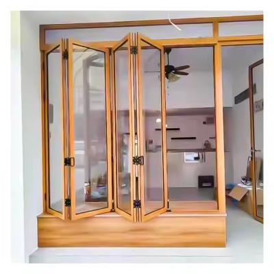 China Ventana de aluminio plegable de aislamiento térmico para aislamiento acústico e insonorizante en venta
