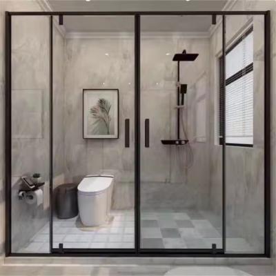 China Waterproof Easy Clean Glass Shower Panel Screen Door with Slim Frame for sale