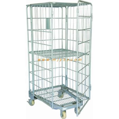 China Collapsible Collapsible Transport Trolley Warehouse Steel Logistic Cage for sale