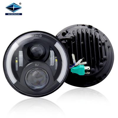 China Dot Approved E9 Angel Eyes DRL Turning Round Headlight 72W 6500lm 7