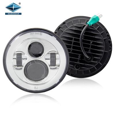 China 7 Inch Round Lighting Systems 12V 24V Auto Headlight Spot Led Headlight For Jeep Wrangler Wrangler JK for sale