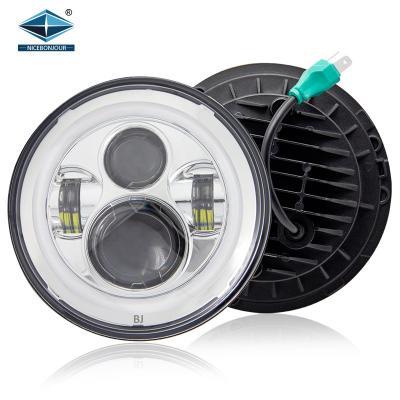 China Dot Approved E9 Auto Lighting System Led 7 Inch Drl Headlight Car Led For Car Motorcycle Cowboy JK for sale