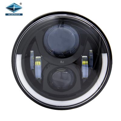 China Dot Approved E9 Angel Eyes DRL Rotating Light Auto Halo Round Headlight 7
