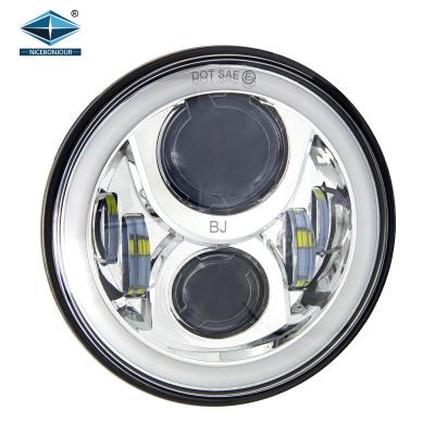 China 12V High Quality Offroad 24 Volt 7 Inch Round Auto Spotlight Angel Eyes LED Headlight For Jk Cowboy JK for sale