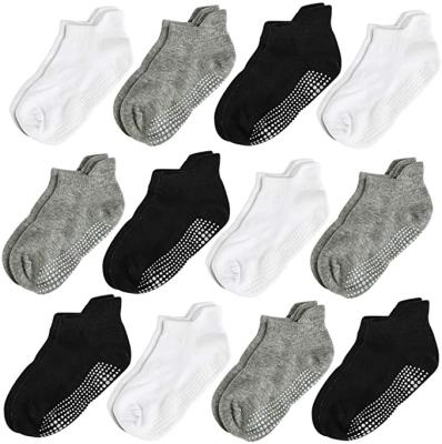 China Amazon Hot Sale Antibacterial Low Grip Ankle Cut Slipper Slipper Crew Socks Girls Boys Kids Sports Anti Non Slip Socks for sale
