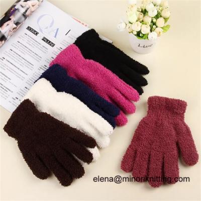 China Simple Men Fully Lined Chenille Winter Gloves Men Thinsulate Fuzzy Fashion Gloves for sale