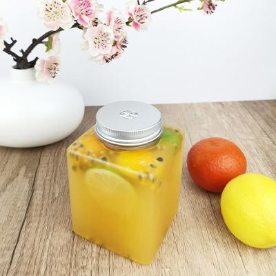 중국 쥬스 음료수는 평평하게 캡과 0.5L 명백한 플라스틱 컨테이너를 사각처리합니다 판매용