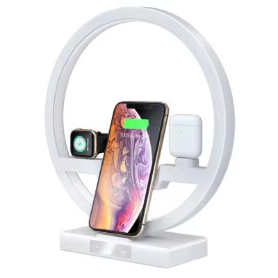 China 15W Fast Qi Wireless Charger with 3 in 1 Multifunctional Charging Station and LED Light for Quick Mobile Phone Charging for sale