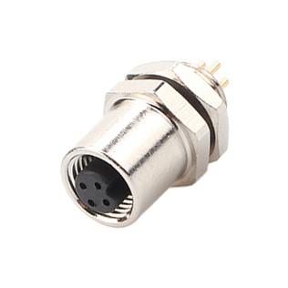 China M5 Código-A Conector feminino 4Pin Panel Flange Socket PCB IP67 Interface circular Tipo A à venda