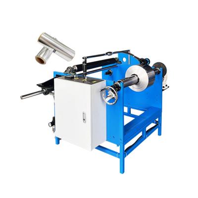 China 350 KG Single Shaft Manual Silicon Baking Paper Aluminium Foil Roll Rewinding Machine Te koop