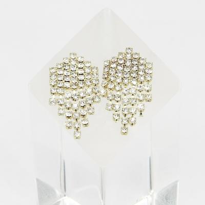 China New Design Vintage CERT CLASSIC Wholesale Brass Fork Statement Yellow Bling Crystal Jewelry for sale