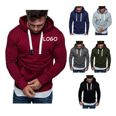China Simple custom oversized men's hoodies anti-pilling streetwear logo white custom cotton sweatshirt costume for sale
