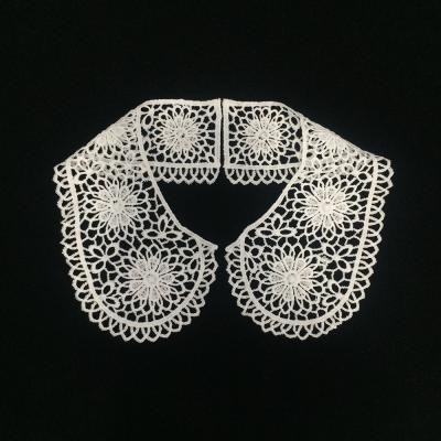 China Viable Hot Sale Flower Cotton Lace Collar Applique Neckline Collar Pattern For Clothing for sale