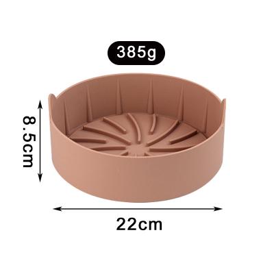China Sustainable Food Container Air Fryers Oven Accessories Removable Round Air Fryer Safe Silicone Cooking Pot for sale