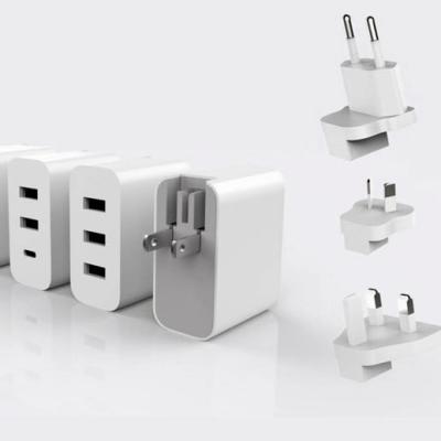 China Universal Type-C Interchangeable 45w PD 5v3a 9v3a 12v3a 15v3a 20v2.25a PD 45W Plug Charger for sale