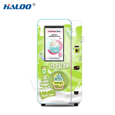 China Haloo Automaten Hersteller 32 Zoll Werbung Smart Touch Screen Eismaschine zu verkaufen