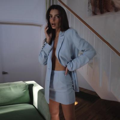 China 2021 New Fashion Lady Blazers Solid Slim Long Sleeve Work Suit Office Coat Blazer Jacket Women Breathable Casual Pockets for sale