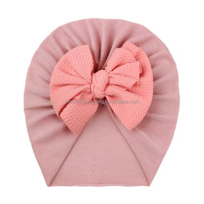 China New European and American children's soft breathable bubble bow hat twill hat and comfortable newborn sweater HAT baby knot for sale