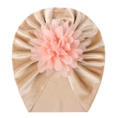 China European and American donut children's breathable hat new 10 color knit sweater hat velvet turban baby hat for sale