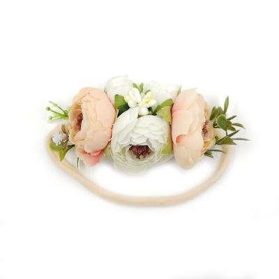China Baby nylon photo of idyllic children's hair flower simulation hair band headbands soft friendly belt materials props princess accessories for sale