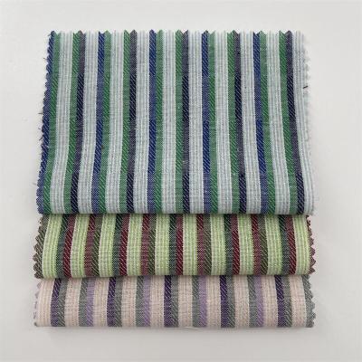 China Sustainable Stain Wholesale Polyester-Cotton Oxford Striped TC Yarn-Dyed Shirt Fabric School Uniform Children's Striped Shirt Fabric for sale