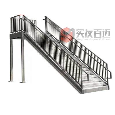 China Hotel Galvanized Easy Install Strong Exterior Steel Staircase for sale