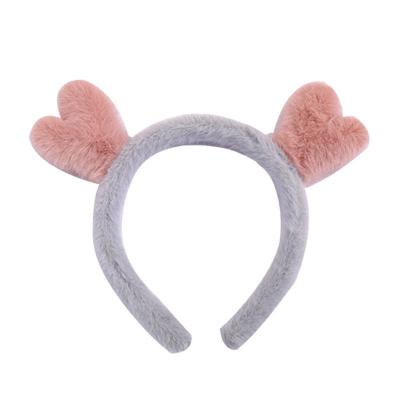 China Good quality cute soft kawai heart hair band ties for thick heavy hair make up hair band for sale
