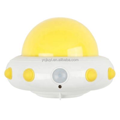 China Modern Wireless Motion Activated Sensor Rechargeable Children's Table Lamp Bedside UFO Night Light for sale