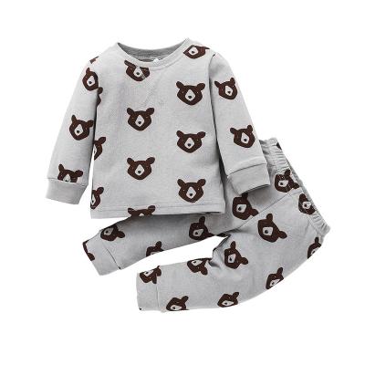 China Breathable Hot Selling Cute Baby Clothing Sets 100% Organic Cotton Unisex Baby Pajamas Clothing Sets Home Wearing for sale